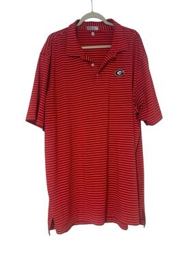 Peter Millar Summer Comfort Georgia Bulldogs Polo Men’s XXL Red Striped